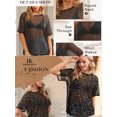 thumbnail image 3 of Anygrew Women's Summer Short Sleeve Tops Crew Neck Sexy See Through Mesh Sheer Sexy Lace T Shirt Blouse, 3 of 6