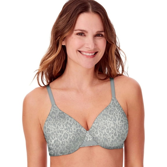 Bali Womens One Smooth U Smoothing and Concealing Underwire Bra, 36D, Leo Print
