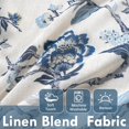 thumbnail image 3 of DriftAway Ada Floral Botanical Print Flower Leaf Lined Thermal Insulated Room Darkening Linen Blend 100% Blackout Back Tab Window Curtains 2 Layers Set of 2 Panels Each 52 Inch by 96 Inch Navy, 3 of 8