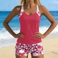 thumbnail image 5 of Qingpeng Womens Two Piece Blouson Tankini Swimsuits Sporty Pockets Swim Shorts Tummy Control Bathing Suit, 5 of 8