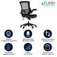 thumbnail image 3 of Flash Furniture Kelista Ergonomic Mesh Mid-Back Swivel Office Chair with LeatherSoft Seat, Black, 3 of 21