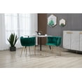 thumbnail image 4 of Leisure Dining Chairs Set of 2, Velvet Accent Chair with Weaved Backrest and Golden Metal Legs, Comfy Upholstered Armchair Side Chair for Dining Room, Bedroom and Living Room, Emerald, 4 of 27