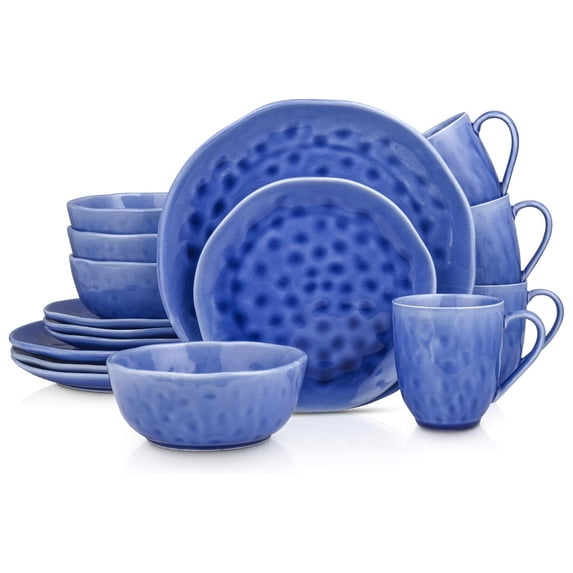 Open Box Stone Lain Constance 16-Piece Dinnerware Set Porcelain, Blue