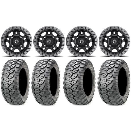 Fuel Anza Black 14 Wheels 29 Ceros Tires Kawasaki Mule Pro FXT
