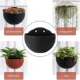 thumbnail image 7 of 1 Pack Semicircle Wall Planter Black Imitation Rattan Flower Baskets Plastic Plant Pot Hanging Houseplant Container Drainage Design for Outdoor Garden Balcony Porch Decor By Yahome, 7 of 7