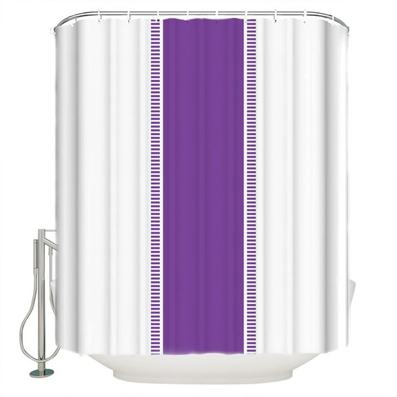 Classic Purple Shower Curtain Set ，Waterproof Fabric Shower Curtains Solid Color Stripe Pure Line Shower Curtains for Bathroom,Bathroom Decor 60"x72"