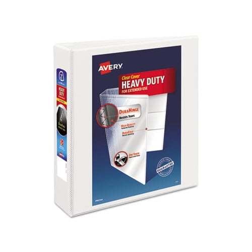 Avery Heavy-Duty View 3 Ring Binder, 2' One Touch Slant Rings, Holds 8.5' x 11' Paper, White (05504)