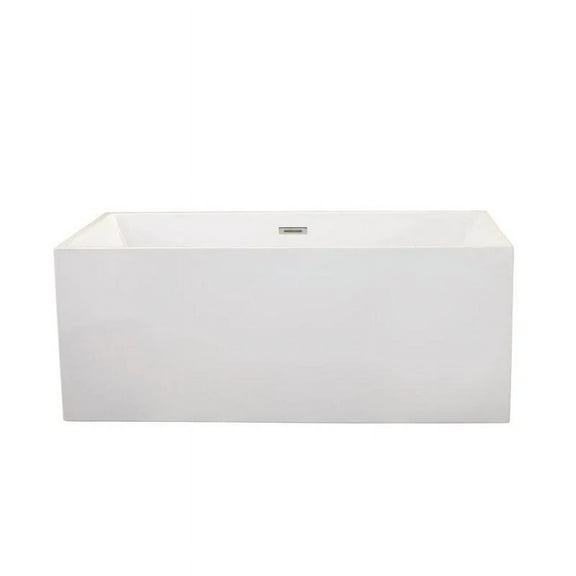Altair Design Persephone 59" x 30" Freestanding Soaking Acrylic Bathtub in White