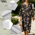 thumbnail image 5 of Xixirimido Boho Floral Hummingbird Print Flowy Summer Dresses for Women 3/4 Sleeve V Neck Dress Casual Linen Dress Loose Swing Midi Dresses for Travel Beach 3XL, 5 of 6