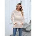 thumbnail image 4 of TEMOFON Women's Hoodies with Pockets Long Sleeve Pullover Sweatshirts Casual Fall Winter Striped Hoodie Tops, 4 of 7