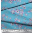 thumbnail image 3 of Soimoi Blue Cotton Duck Fabric Poppy Anemone Floral Print Fabric by Yard 44 Inch Wide, 3 of 3