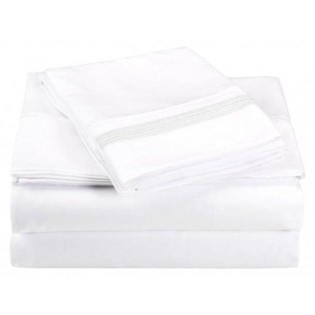 Executive 3000 Executive 3000 Series Full Sheet Set, 5-Lines Embroidery - White