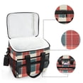thumbnail image 6 of FORMRS Insulated Cooler Bag 24 Cans Capacity Soft Leakproof Lunch Box with Side Pockets, Vibrant Red Tartan Pattern, 6 of 7