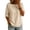 Beige #17, variant on Women's Linen Tops 3/4 Sleeve Boat Neck Shirts Summer 2026 Lightweight Vacation Blouses Loose Fit Baggy Oversized Casual Top Light Blue S