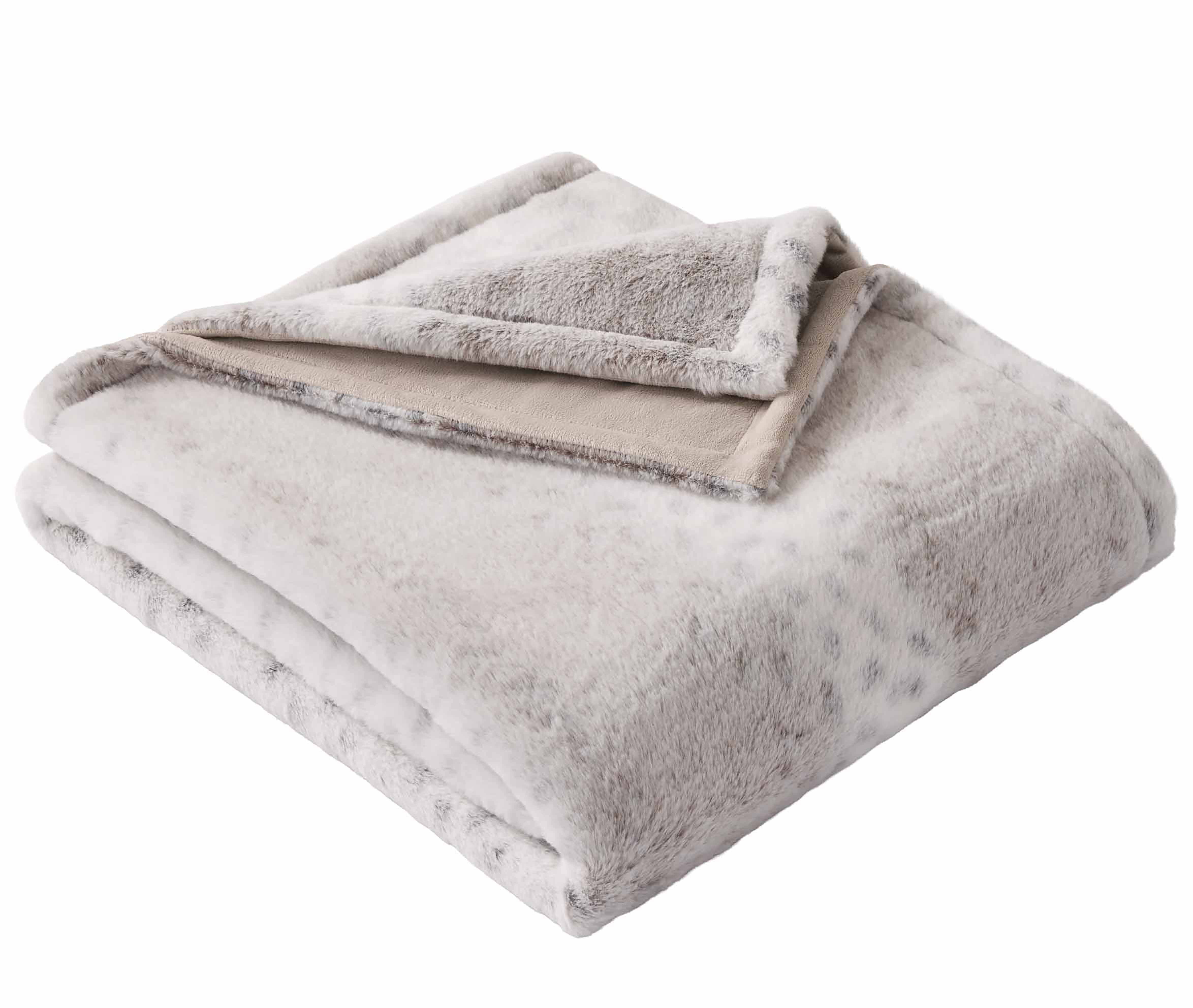 Better Homes & Gardens Snow Leopard Faux Fur Throw, 50"x72"