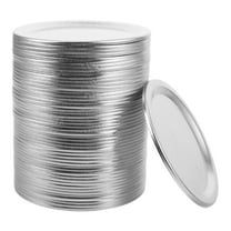 STRANDCHIC Tinplate Mason Jar Lids Silver Airtight Seal for Bottle 50Pcs