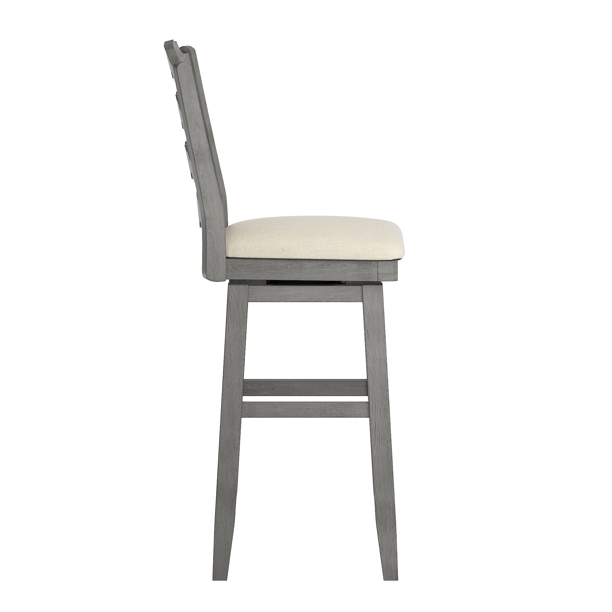 Weston Home Sheena French Ladder Back Bar Height Swivel Stool, Antique Grey