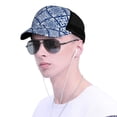thumbnail image 4 of Lsque Stylized Flowers Vintage Boho Printed Trucker Hat - Baseball Cap for Men Women - Breathable Mesh Side, Adjustable Fit - for Casual Wear, 4 of 7