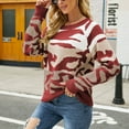 thumbnail image 5 of ShomPort Womens Crew Neck Long Sleeve Sweaters Fall Winter Fashion Pattern Print Pullover Tops, 5 of 7