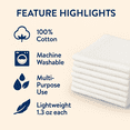 thumbnail image 6 of 960 Pack - 12 x 12 White 100% Cotton Value Washcloth Rags | Spa Painting Cleaning Airbnb | Bulk Wholesale Case Packs, 6 of 12