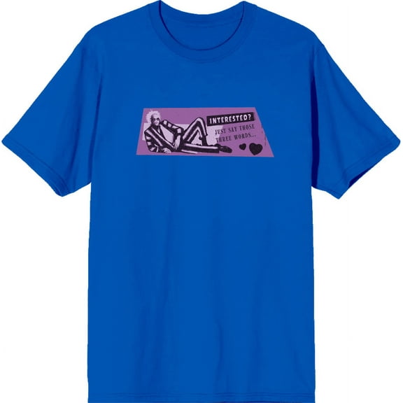 Beetlejuice "Just Say Those Words" Adult Royal Blue Crew Neck Short Sleeve Tee-Medium