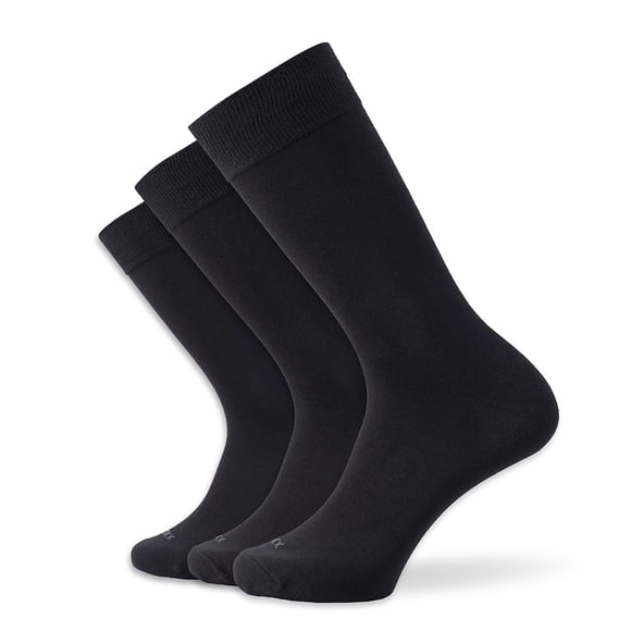 Calcetines de vestir XXL Classic para hombre, talla 15-18, paquete de 3, negros