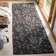 thumbnail image 3 of SAFAVIEH Soho Azalea Floral Wool Area Rug, Brown/Light Blue, 6' x 6' Square, 3 of 10