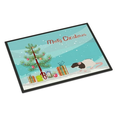 Carolines Treasures CK4471MAT Dumbo Rat Merry Christmas Door Mat Indoor Rug or Outdoor Welcome Mat 18x27 Doormat  27"L x