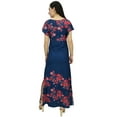 thumbnail image 7 of Bimba Women's Floral Printed Sleeve Navy Blue Long Georgette Dress-26, 7 of 7