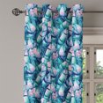 thumbnail image 3 of Ambesonne Tropical Grommet Curtain, Colorful Art Banana Leaves, 50"x72", Teal Pale Pink and Navy Blue, 3 of 5