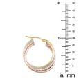 thumbnail image 3 of KoolJewelry 10k Tricolor Gold Hoop Earring, 1", 3 of 5