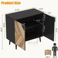 thumbnail image 6 of 31.5" Storage Cabinet with Pattern, Sideboard Buffet Cabinet with Storage, Modern Accent Cabinet with 2 Doors for Dining Room Entryway, Walnut Grain, 6 of 7