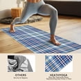 thumbnail image 4 of Blue White and Yellow Checkered Pattern Hot Yoga Mat Towel Non Slip for Hot Yoga - Quick-Drying Yoga Mat Cover with 4 Corner Pockets with Travel Bag - Hot Yoga Towel Non Slip 70"x26", 4 of 6