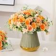 thumbnail image 5 of 1pcs Heads Artificial Flowers Bouquet Mini Rose Wedding Home Office Decor, 5 of 5