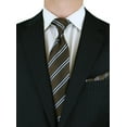 thumbnail image 3 of LN LUCIANO NATAZZI Italian Men's Suit 180'S Cashmere Wool Ticket Pocket Stripe Black Stripe, 3 of 7