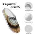thumbnail image 5 of Lsque Magnetic Old Compass On World Map Pattern Womens Comfort Cotton on Scuff With Memory Foam and Anti-skid Sole Slipper-39/40, 5 of 7