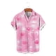 thumbnail image 5 of Blusa y camisa de manga corta con cuello vuelto para hombre, blusa informal de moda con cuello vuelto, blusa estampada de manga corta con botones, blusa de poliéster para hombre, 5 of 6
