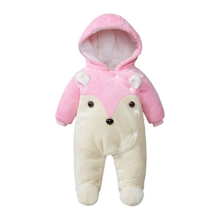 

atinetok Clearance Children s Clothing Toddler Baby Boys Girls Color Plush Cute Winter Thick Keep Warm Jumpsuit Romper Breathable Construction for All Seasons Sporting Events as a Spectator