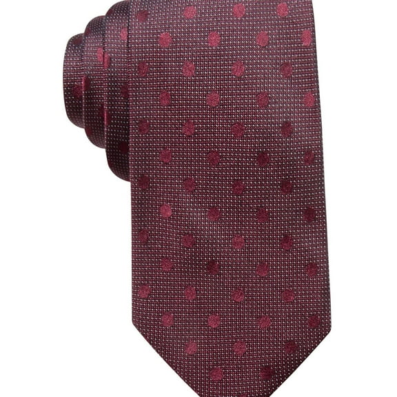 Ryan Seacrest Mens Dot Self-tied Necktie, Red, One Size