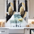 thumbnail image 4 of Gold Black Geometric Swag Curtain Valance for Windows, Watercolor Retro Window Treatments Short Swag Topper for Kitchen Windows Bathroom Bedroom, 36"x45", 4 of 8