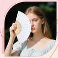 thumbnail image 6 of Topboutique 12 Pieces Handheld Paper Fans,Paper Folding Fans,Folding Hand Fans,White Bamboo Hand Folding Fan,DIY Handheld Blank Fans for Wedding Guests Bridal Shower Dancing Party Favor Decoration, 6 of 7