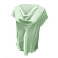 thumbnail image 5 of Tittly T Shirts for Women Spring Tops for Women Womens Fashion Tops Short Sleeve Cowl Neck Shirts Trendy 2025 Casual Outfits Ladies Top Blouses Tshirts Shirts Basic Tees Green XL, 5 of 6