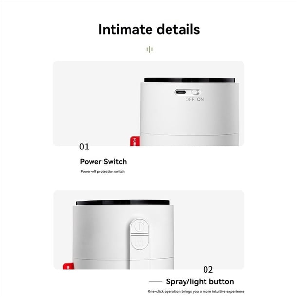 Humidificadores para Dormitorio Humidificador Pequeño Escritorio Recargable Humidificador Portátil 800ML con Humidificadores Ligeros de Niebla Fría