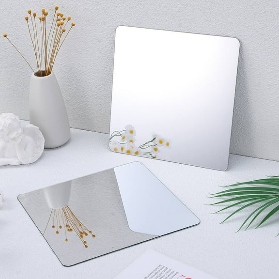 NICEXMAS Adhesive Mirror re Mirrors For Wall Acrylic Decorative General Users Office 4 Pcs