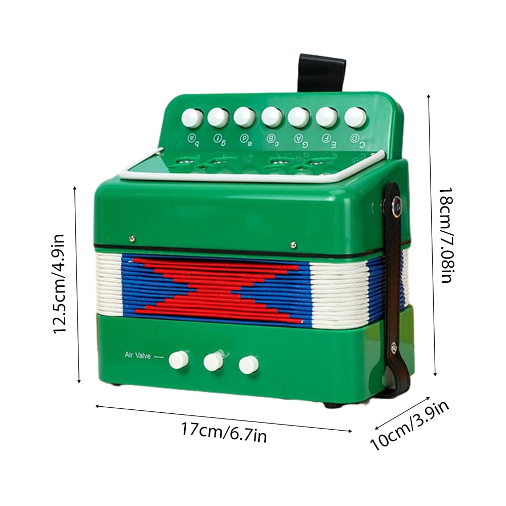 Aibecy Accordion for Beginners 7-Key 2-Bass Lightweight ABS Material Hand-Eye Coordination Stage Performance Christmas Gift
