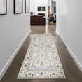 thumbnail image 3 of GLN Rugs Cyrene - Indoor, Machine Washable Area Rug 2'6"x7' Cream/Gray Home Carpet, All Ages, 3 of 8