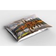 thumbnail image 2 of Ambesonne Landscape Pillow Sham 2 Pack, Tamblingan Bali Lake, 26"x20", Brown and Grey, 2 of 3