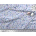 thumbnail image 3 of Soimoi Blue Japan Crepe Satin Fabric Leaves,Insect & Floral Artistic Printed Craft Fabric by The Yard 42 Inch Wide, 3 of 3