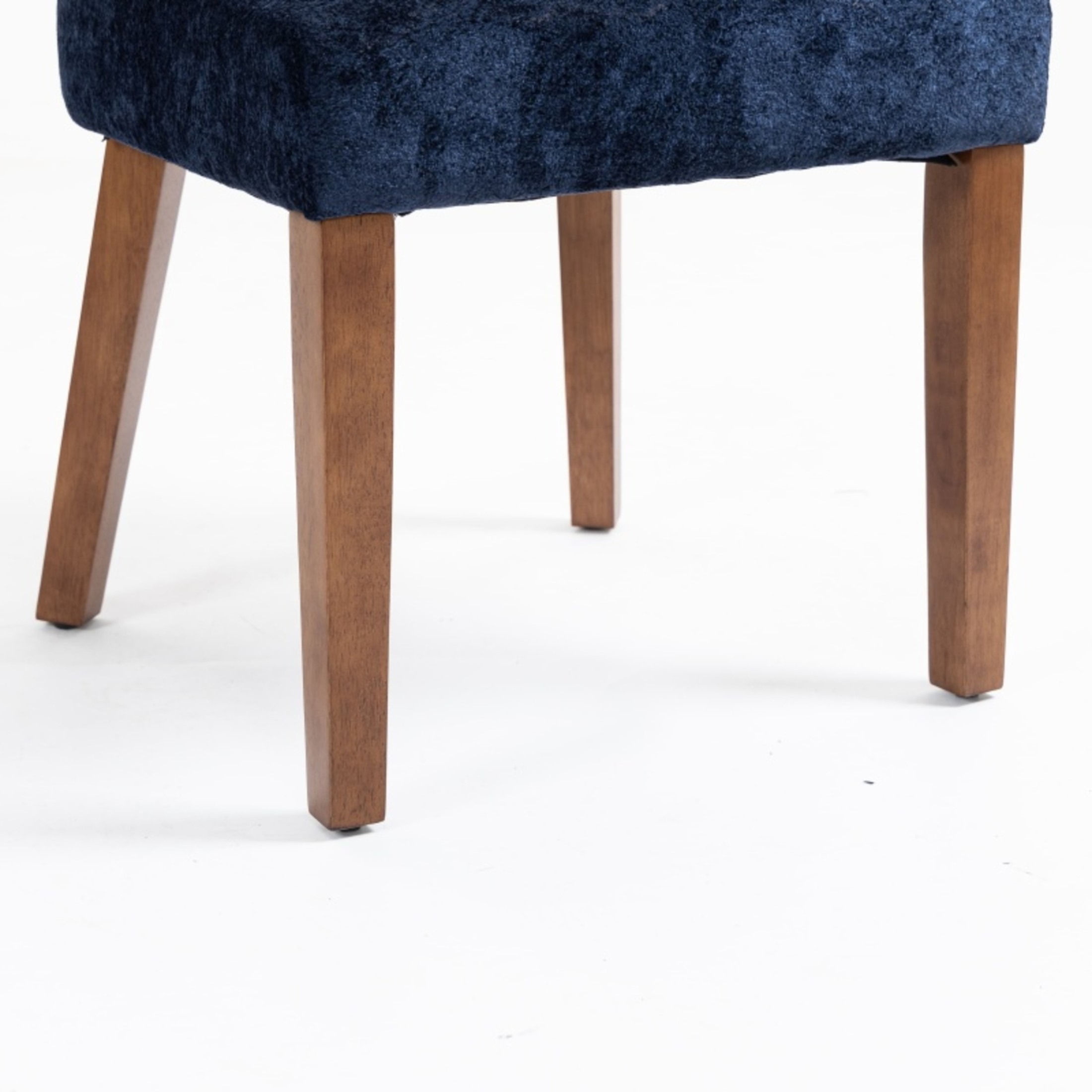 Noble House Mid-Century Fabric Upholstered Dining Chairs, Solid Wood Frame, Set of 2, Blue