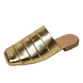 thumbnail image 3 of Fiaer Women's Closed Toe Mules Comfortable Work Casual Backless on Flat Shoes Summer Beach Walking Slippers Gold 9, 3 of 9